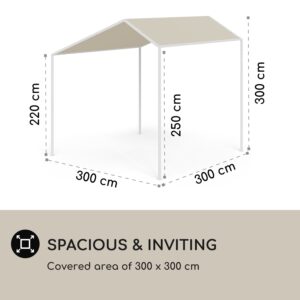 Blumfeldt La Rochelle Gazebo, šikmá pergola, hliníkový rám, UV 50+, polyesterová tkanina