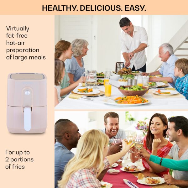 Klarstein Crisp-Pro, teplovzdušná fritéza, 1400 W, 2,8 l, 8 programov, časovač, nehrdzavejúca oceľ - Image 2
