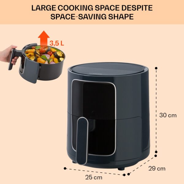 Klarstein Crisp-Pro, teplovzdušná fritéza, 1400 W, 3,5 l, 8 programov, časovač - Image 3