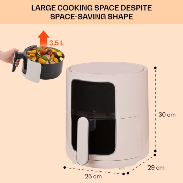 Klarstein Crisp-Pro, teplovzdušná fritéza, 1400 W, 3,5 l, 8 programov, časovač - Image 3