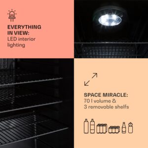 Klarstein PopLife 70, chladnička na nápoje, 0-10°C, retro dizajn, LED