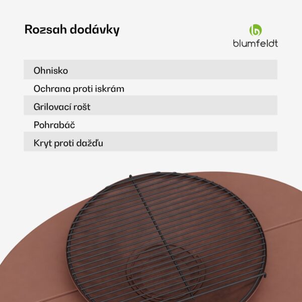 Blumfeldt Firebowl Ebeko 3 v 1, možno použiť ako gril alebo stôl, grilovací rošt + ochrana proti iskrám - Image 3