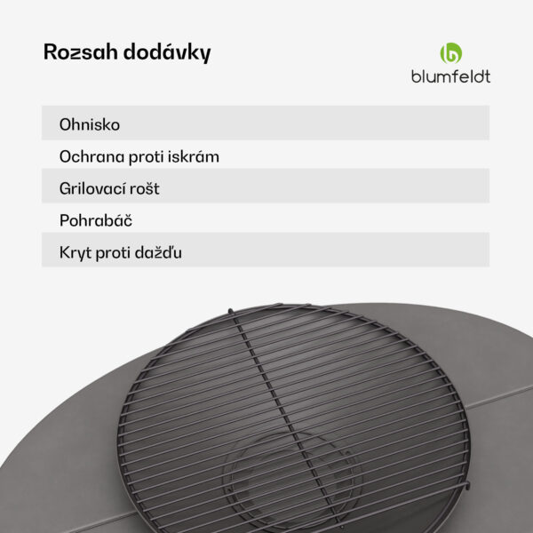 Blumfeldt Firebowl Ebeko 3 v 1, možno použiť ako gril alebo stôl, grilovací rošt + ochrana proti iskrám - Image 3