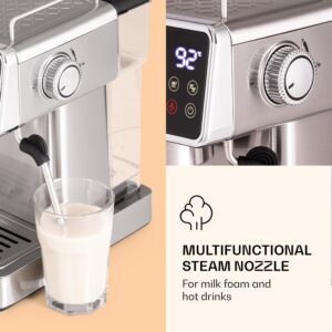 Klarstein Libeica, epresso kávovar, 1350 W, 19 bar, 1,8 l, cca 10 šálok, napeňovač mlieka