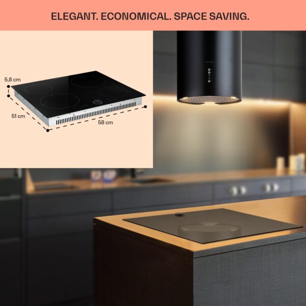 Klarstein Magnichef 4, vstavaná indukčná varná doska, 7000 W, 4 zóny, sklokeramika - Image 3