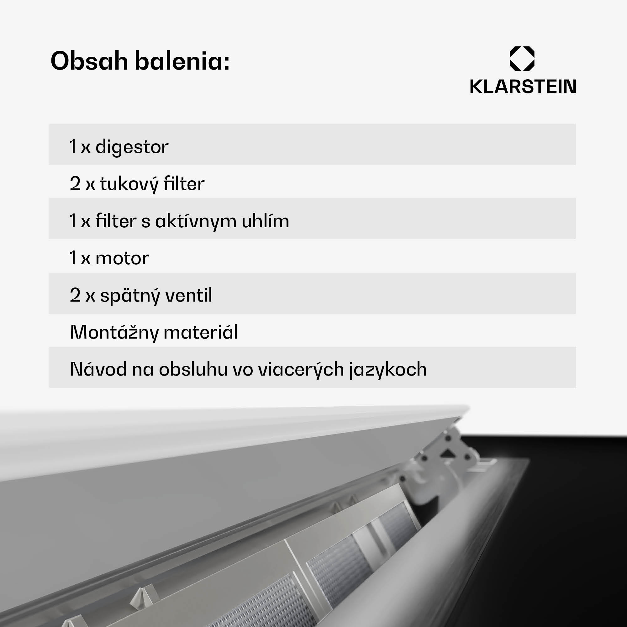 Klarstein Brisa, digestor 90 cm, výsuvný, nehrdzavejúca oceľ, 710 m³/h, A+ – Obrázok 3