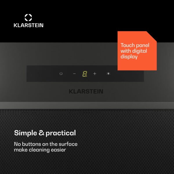 Klarstein Paolo 52 vstavaný Digestor 52 cm 439 m³/h LED Touch A++ - Image 2