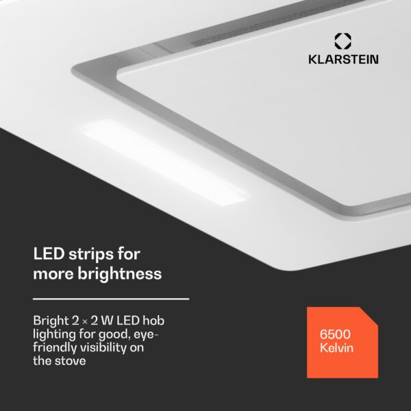 Klarstein Hektor Eco, digestor, 52 cm, 466 m³/h, dotykové ovládanie, sklo