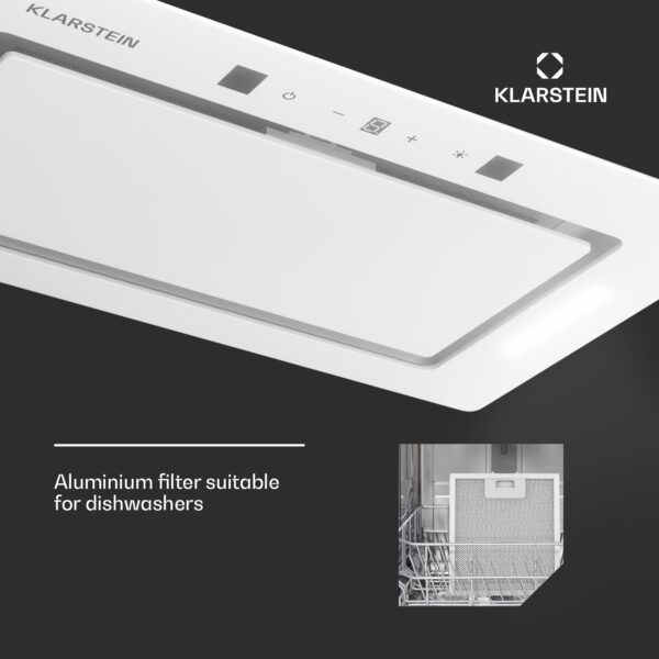 Klarstein Hektor Eco, digestor, 52 cm, 466 m³/h, dotykové ovládanie, sklo - Image 3