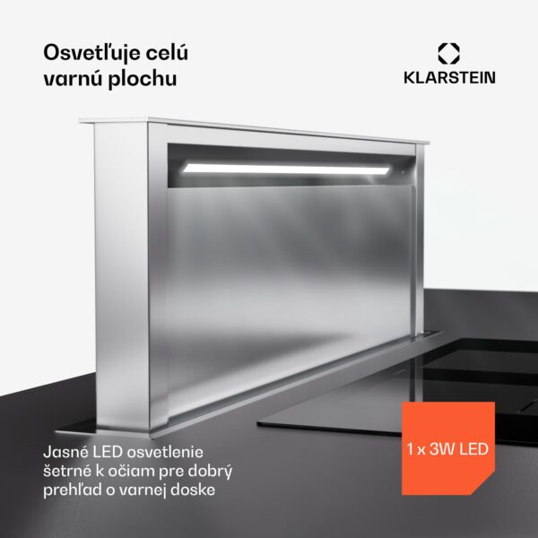 Klarstein Royal Flush Eco 90, digestor, 90 cm, 604 m³/h, EEK A++, vrátane filtrov s aktívnym uhlím