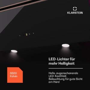 Klarstein Alina 3.0 90 Smart, digestor, 90 cm, 600 m³/h, LED displej, ambientné osvetlenie, WiFi