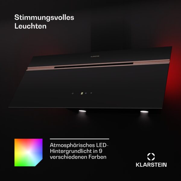 Klarstein Alina 3.0 90 Smart, digestor, 90 cm, 600 m³/h, LED displej, ambientné osvetlenie, WiFi - Image 2