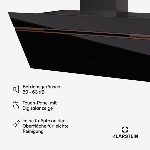 Klarstein Alina 3.0 90 Smart, digestor, 90 cm, 600 m³/h, LED displej, ambientné osvetlenie, WiFi - Image 3