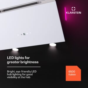 Klarstein Alina 3.0 60 Smart, digestor, 60 cm, 600 m³/h, LED displej, ambientné osvetlenie, WiFi