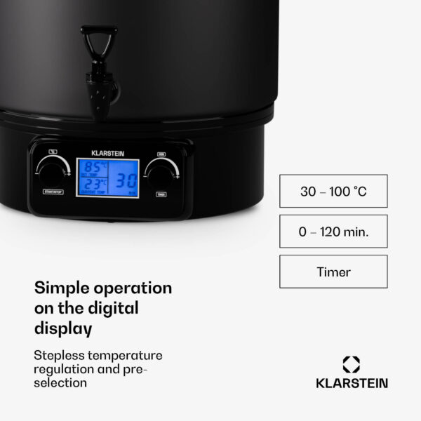 Klarstein Biggie Digital, závarací hrniec, 27 l, 2000 W, nehrdzavejúca oceľ