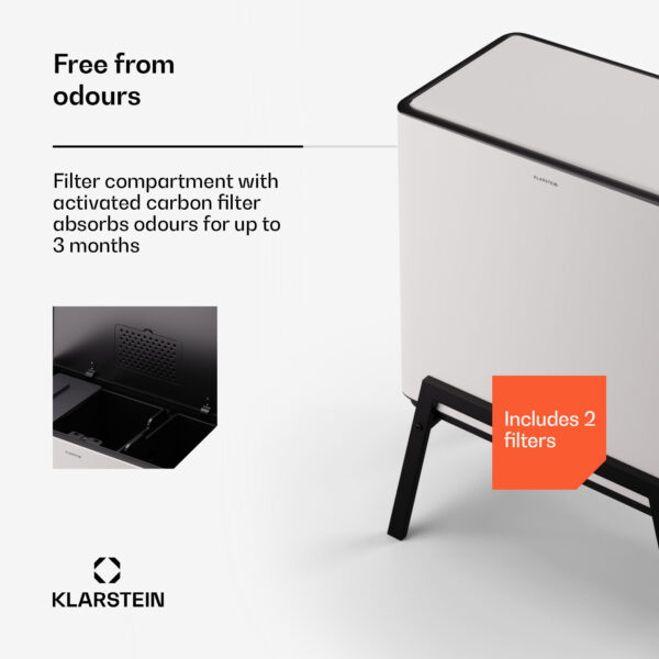 Klarstein Yuma, odpadkový kôš, 40 l, vrátane kompostéra, s nožičkami, pachový filter - Image 2