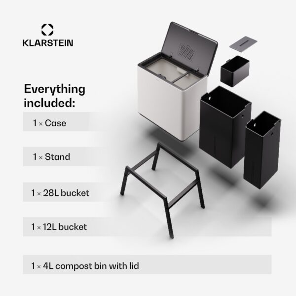Klarstein Yuma, odpadkový kôš, 40 l, vrátane kompostéra, s nožičkami, pachový filter - Image 3