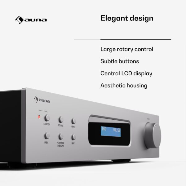 Auna Art22, Zosilňovač DAB+ BT HiFi, zosilňovač DAB+/FM rádio - Image 3