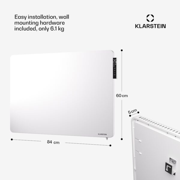 Klarstein Wonderbeam 650 Hybride Infračervený ohrievač 60 x 84 cm 650 W Týždenný časovač Diaľkové ovládanie - Image 3