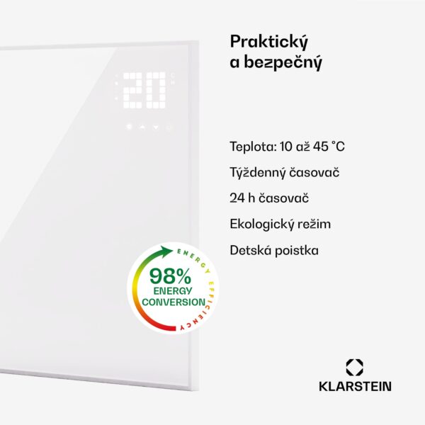 Klarstein Wonderwall Smart Bornholm, Infračervený ohrievač, 70x60cm, App, 360W - Image 2