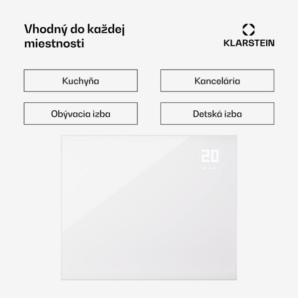 Klarstein Wonderwall Smart Bornholm, infražiarič, 125 x 100 cm, 1200 W, aplikácia - Image 3