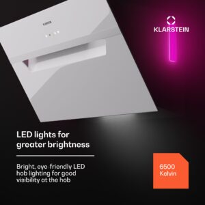 Klarstein BigBite 60 Smart, digestor, 60 cm, 305 m³/h, LED displej, sklenená predná časť, ovládanie aplikáciou
