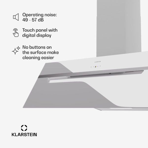 Klarstein BigBite 90 Smart, digestor, 90 cm, 305 m³/h, LED displej, sklenená predná časť, ovládanie aplikáciou - Image 2