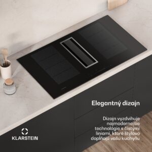 Klarstein Chef-Fusion Down Air System, indukčný sporák + DownAir digestor, 90 cm, 600 m³/h, EEC A+