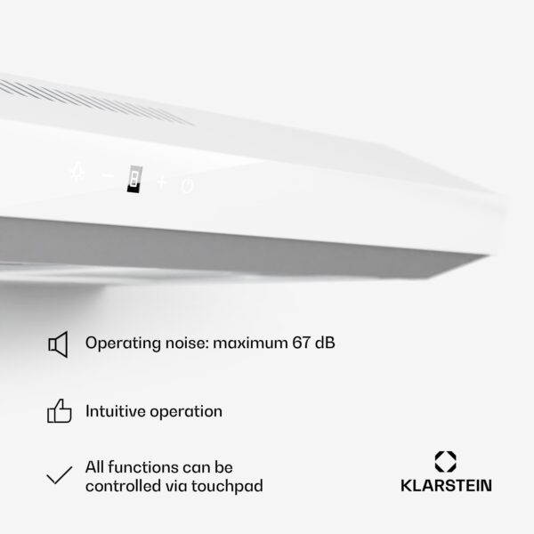 Klarstein Contempo Neo, digestor, podskrinkový, recirkulácia, 175 m³/h, SenseControl, integrované dotykové ovládanie, nehrdzavejúca oceľ / akrylové sklo - Image 2