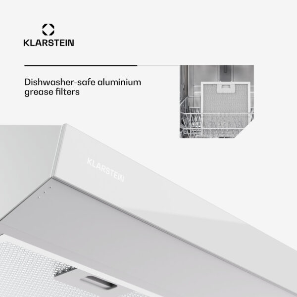 Klarstein Contempo Neo, digestor, podskrinkový, recirkulácia, 175 m³/h, SenseControl, integrované dotykové ovládanie, nehrdzavejúca oceľ / akrylové sklo - Image 3