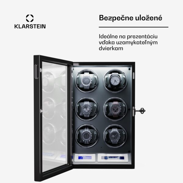 Klarstein Sarthe 6, naťahovač hodiniek, na 6 hodiniek, 5 režimov otáčania, LED osvetlenie, dotýkové ovládanie, diaľkové ovládanie - Image 3