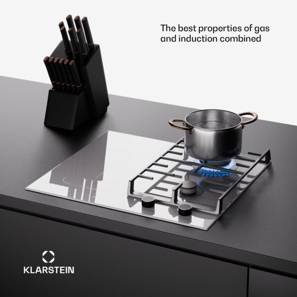 Klarstein MultiChef 4, indukčná a plynová varná doska, 4 varné zóny, 2 plynové horáky, 2 indukčné varné dosky, FlexZone - Image 2