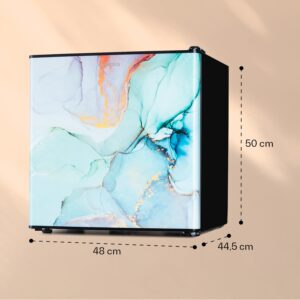 Klarstein CoolArt 45L, mini chladnička, EEK E, s mraziacim priestorom 1,5 l, dizajnové dvere
