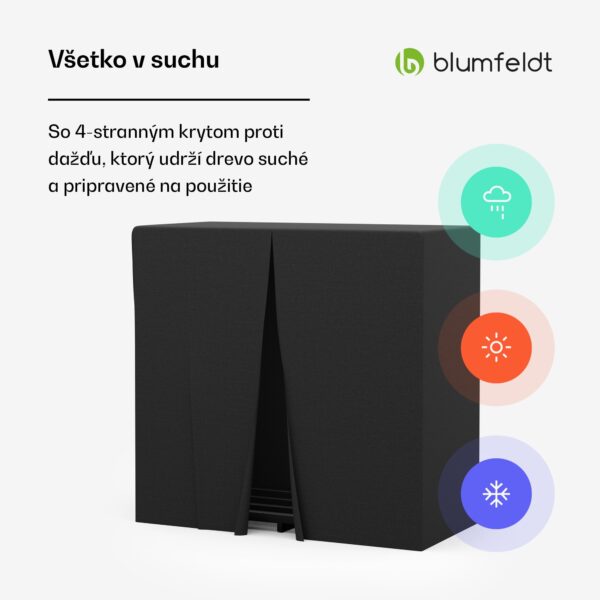Blumfeldt Valdivian sklad dreva, 1,5 ložného metra, stabilný, oceľ, kryt proti dažďu, taška na prenášanie - Image 2