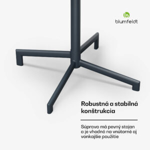 Blumfeldt UrbanEdge bistro stôl, barový stôl, 60 cm, skladací, prášková farba, odolný voči poveternostným vplyvom