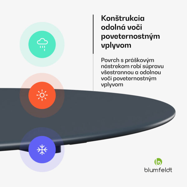 Blumfeldt UrbanEdge bistro stôl, barový stôl, 60 cm, skladací, prášková farba, odolný voči poveternostným vplyvom - Image 2