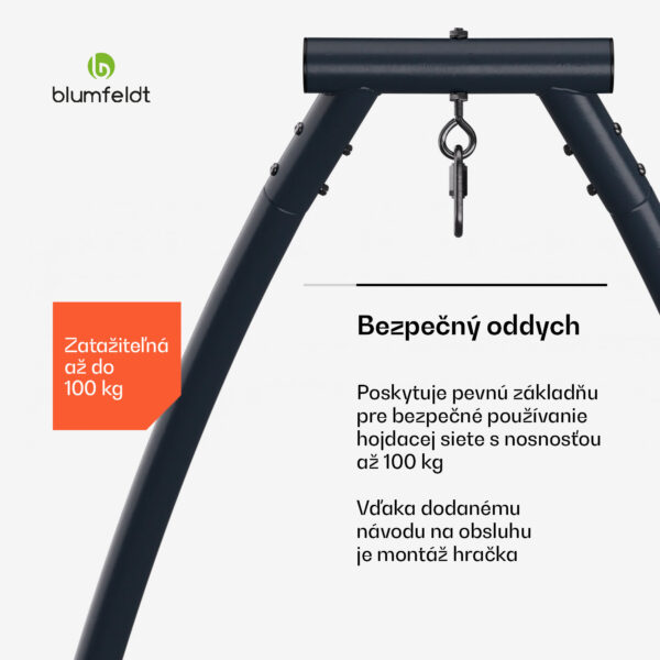 Blumfeldt SwayStation Arch rám hojdacej siete, odolný proti korózii, odolný proti poveternostným vplyvom, vnútorný/ vonkajší priestor, do 100 Kg - Image 3