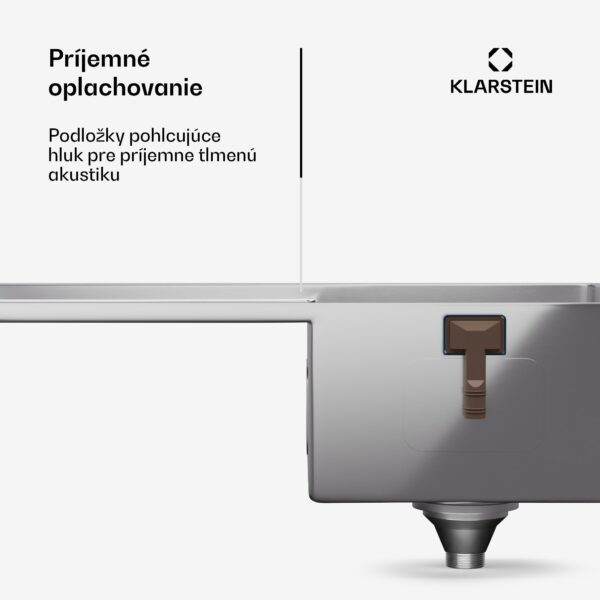 Klarstein TitanSteel kuchynský drez s odkvapkávačom, 79 x 44 cm, nehrdzavejúca oceľ, odolný voči poškriabaniu, odolný voči teplu - Image 2