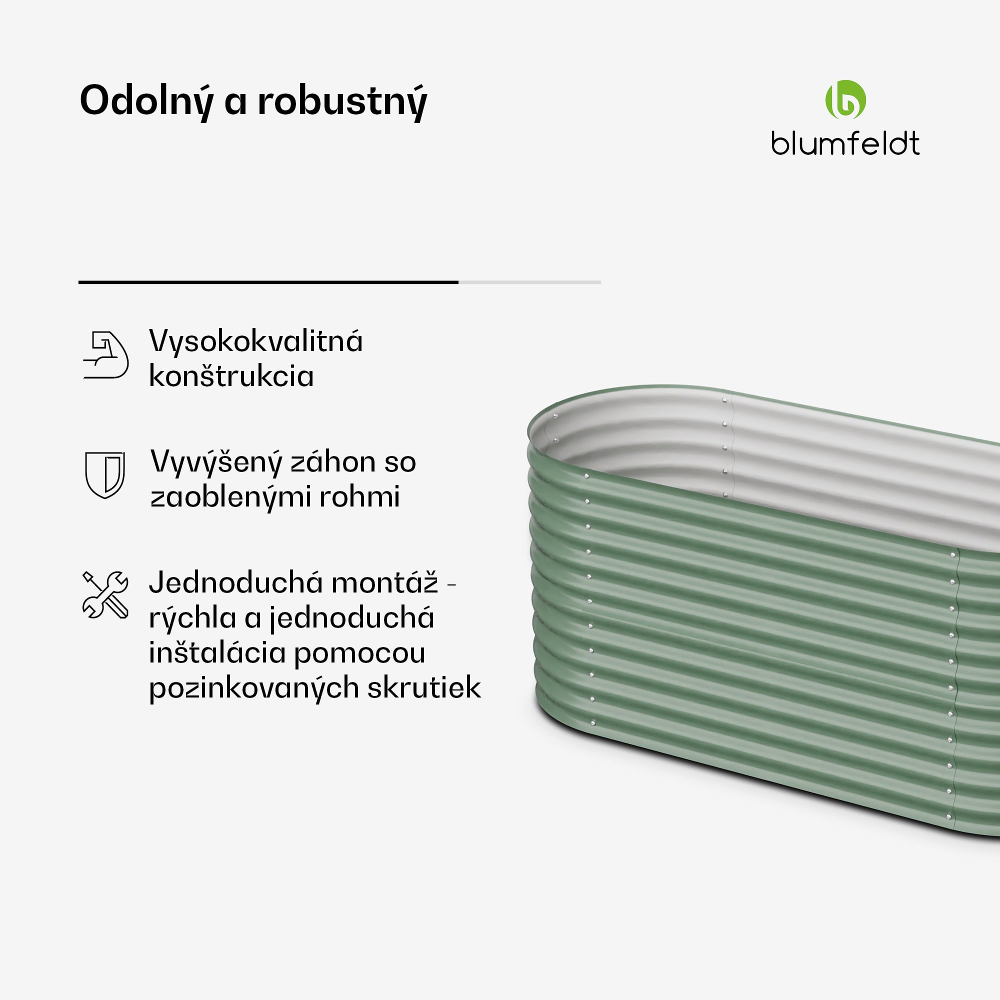 Blumfeldt High Grow, vyvýšený záhon, 200 x 80 x 100 cm, z vlnitého oceľového plechu, jednoduchá montáž, odolný voči hrdzi a mrazu – Obrázok 3