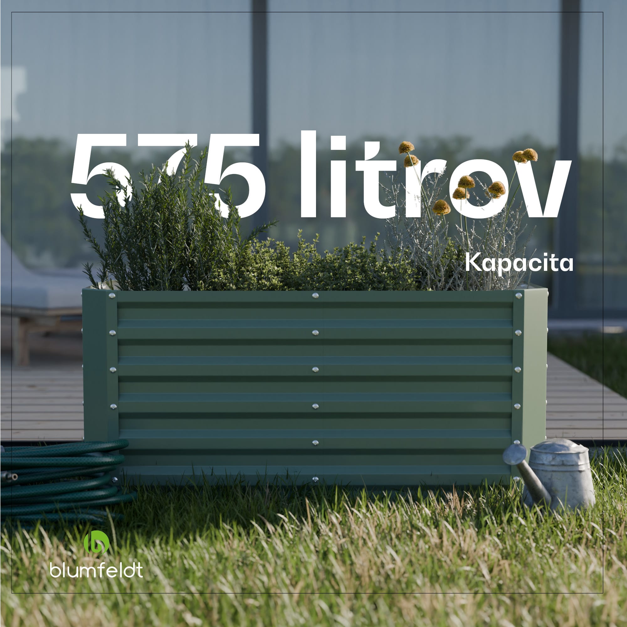 Blumfeldt High Grow Straight vyvýšený záhon 120x60x60 cm oceľový trapézový plech jednoduchá montáž odolný voči hrdzi a mrazu – Obrázok 2