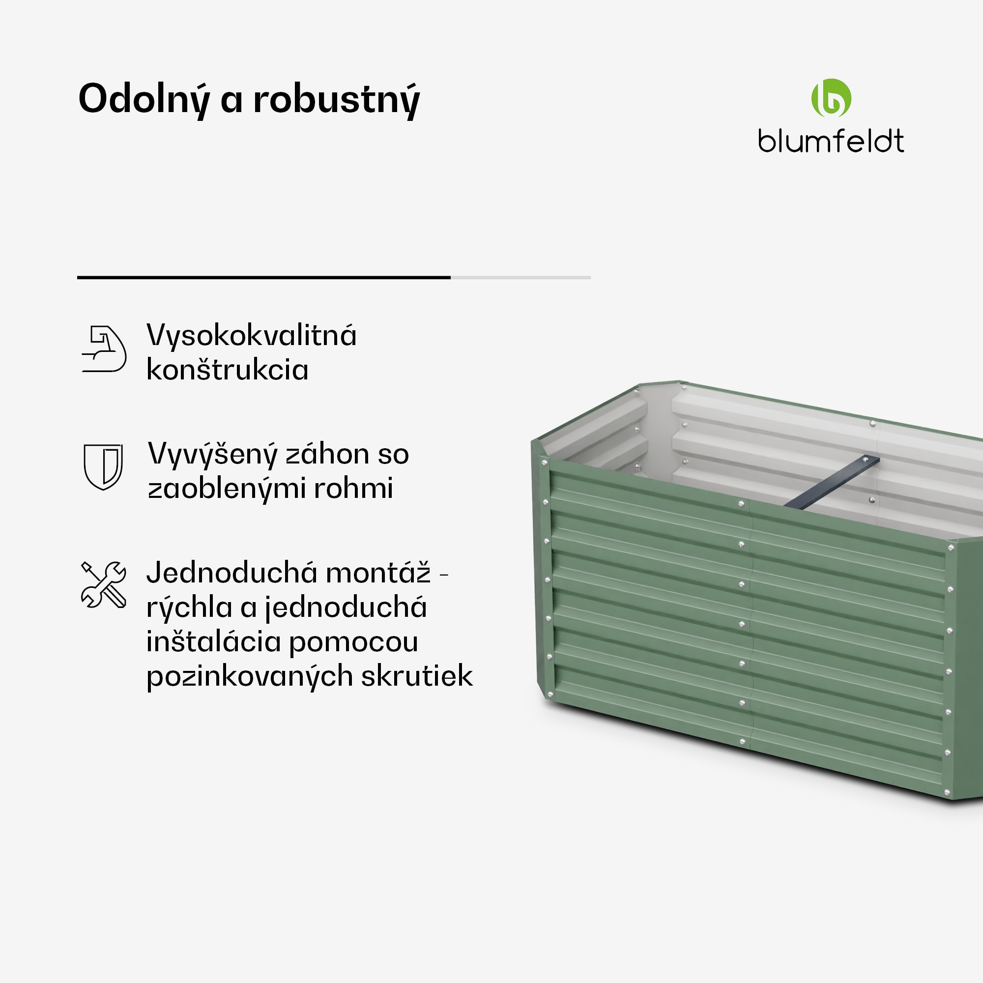 Blumfeldt High Grow Straight vyvýšený záhon 120x60x60 cm oceľový trapézový plech jednoduchá montáž odolný voči hrdzi a mrazu – Obrázok 3