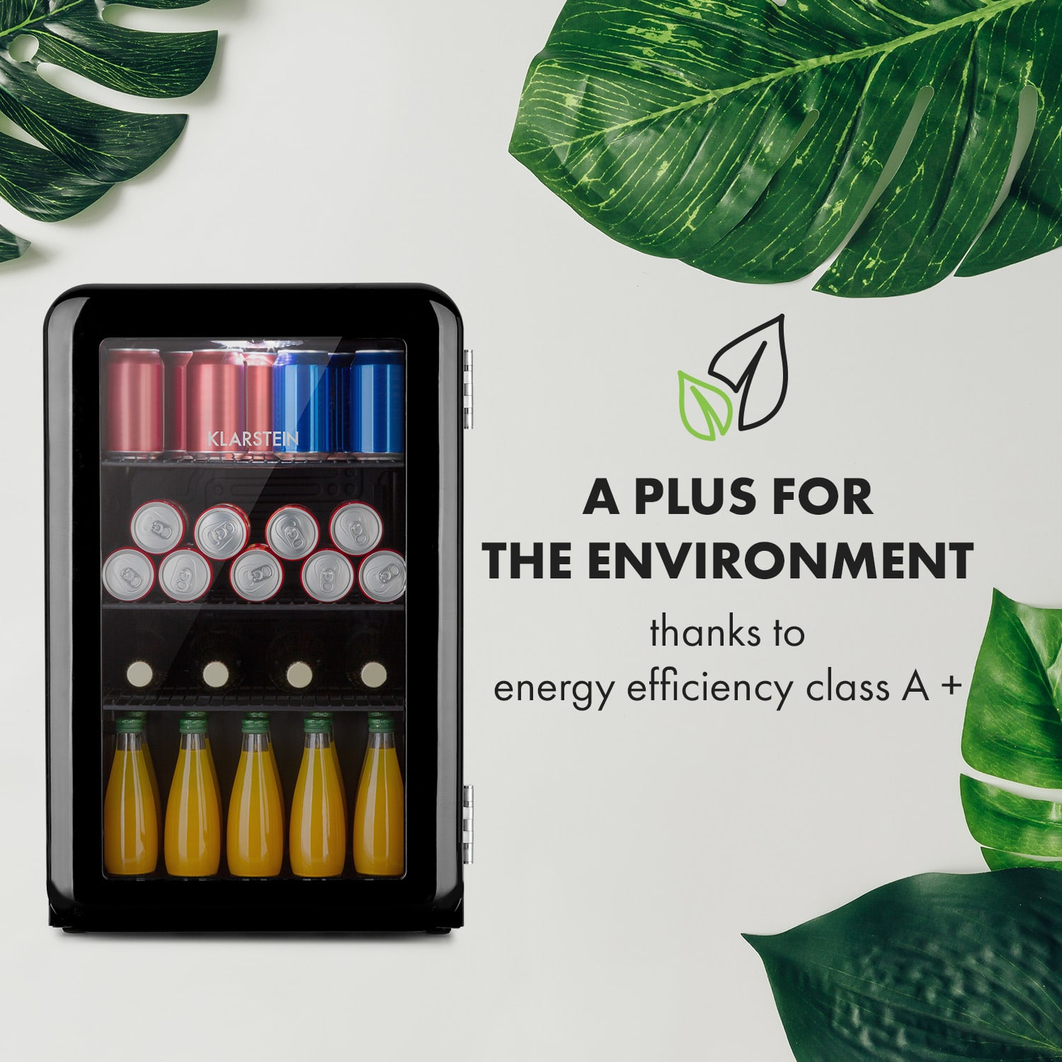 Klarstein PopLife, chladnička na nápoje, chladnička, 70 l, 0-10°C, retro dizajn, LED