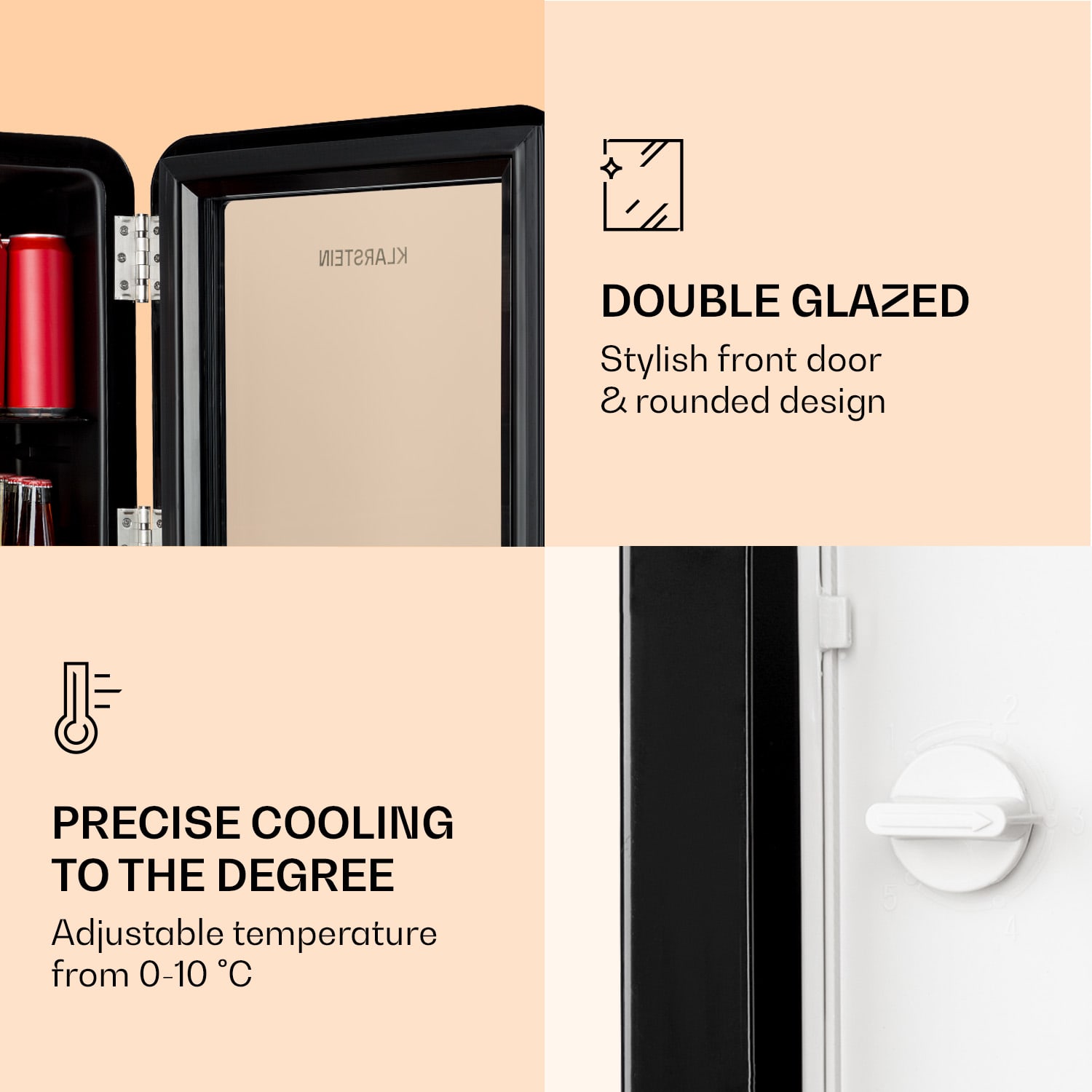 Klarstein PopLife, chladnička na nápoje, chladnička, 0-10°C, retro dizajn - Image 2