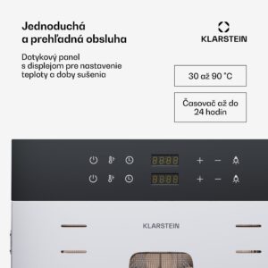 Klarstein Master Jerky 500 Vertical, sušička, výkon 3 000 W, s dvoma komorami, teplotný rozsah 30 - 90 °C