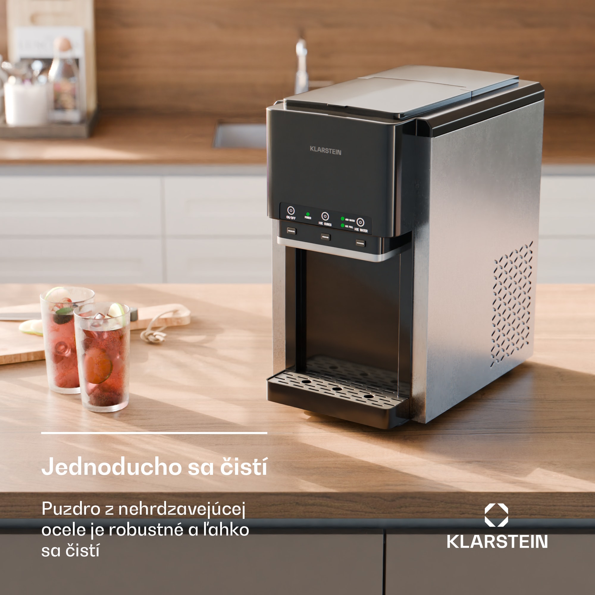 Klarstein ArcticBlend 3v1 výrobník ľadu, 20 kg/24h, Bullet Ice, Drvený ľad, Dávkovač vody – Obrázok 3