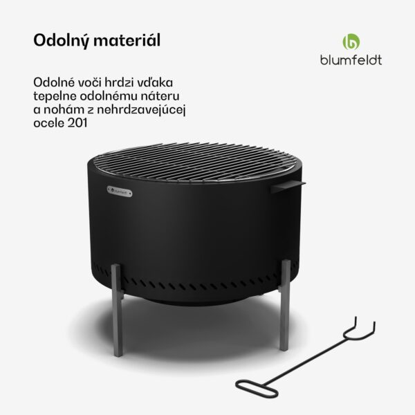 Blumfeldt Ignite Pure ohnisko, nízka dymivosť, grilovací rošt, nehrdzavejúca oceľ, prenosné, kryt proti dažďu, držadlá na prenášanie - Image 3