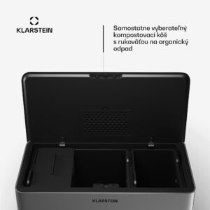 Klarstein Yuma, odpadkový kôš, 40 l, vrátane kompostéra, s nožičkami, pachový filter