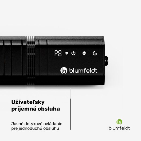 Blumfeldt Gold Bar Slim 2000 W sálavý ohrievač, 9 úrovní, funkcia WiFi, dotykové ovládanie, diaľkový ovládač, IP 65 - Image 3