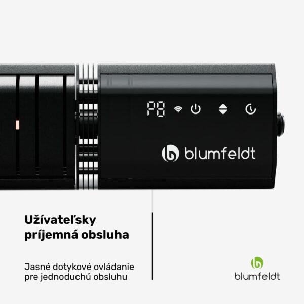 Blumfeldt Gold Bar Slim 3000 W sálavý ohrievač, 9 úrovní, funkcia WiFi, dotykové ovládanie, diaľkový ovládač, IP 65 - Image 3