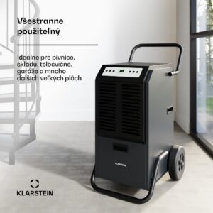 Klarstein DuraDry 70L odvlhčovač vzduchu, 70 l/deň, 90-140 m², nehrdzavejúca oceľ, mobilný, 450 m³/h
